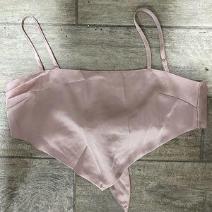 Forever 21 tie satin crop top